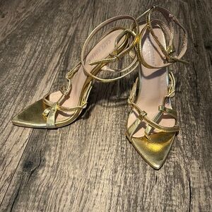 Gold Strappy Heels